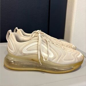 Nike White and Cream Sneakers with Transparent Sole